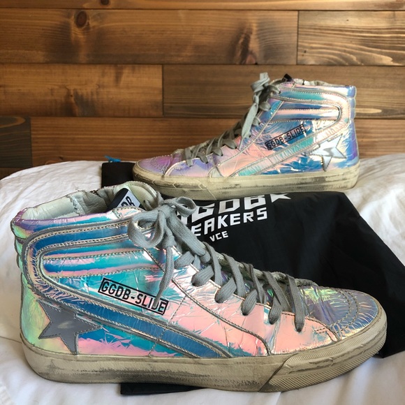 Golden Goose Shoes - GGDB 39 Iridescent Slide Holo Holographic Hi Tops